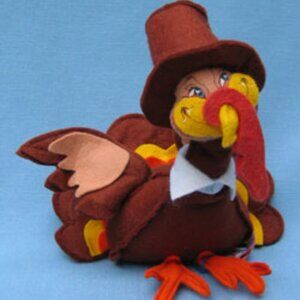 Annalee Felt Fall Pilgrim Thanksgiving Boy Mr Tom Turkey 1993-94, 8" NWT #3161